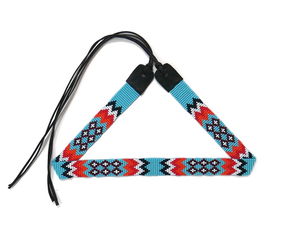 2598 Beaded Hat Band Native American Style Southwestern Cowboy Rode